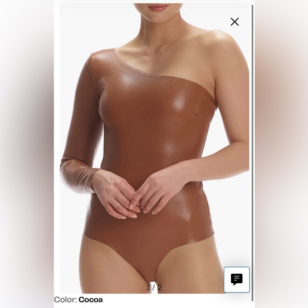 One-Shoulder Brown Bodysuit by Commando